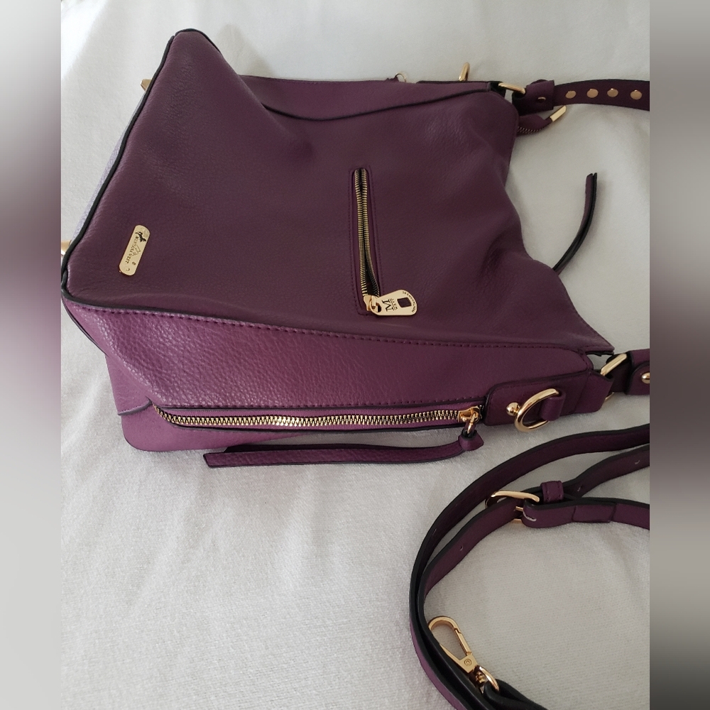 Montana West Studded Purple Conceal Carry Handbag Shoulder Crossbody - Picture 11 of 16